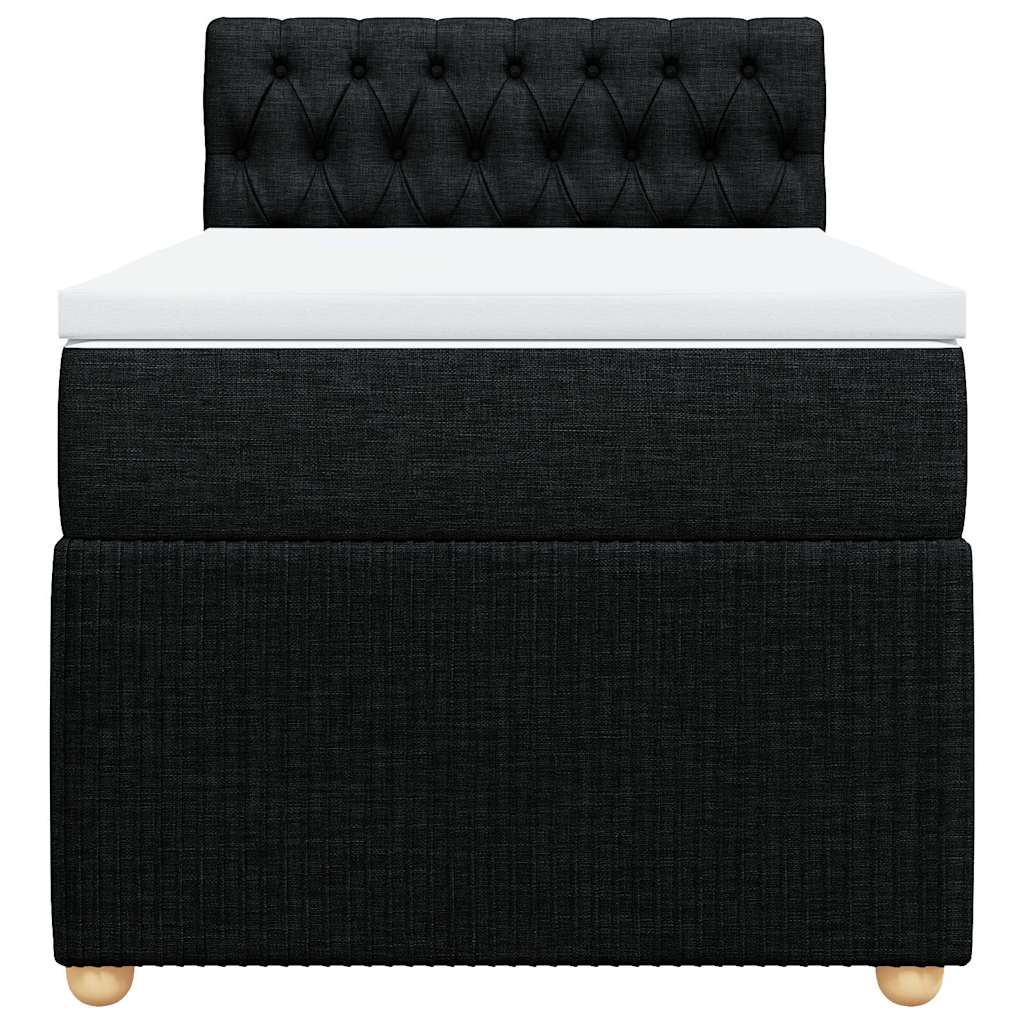 Giroletto a Molle con Materasso Nero 100x200 cm in Tessuto
