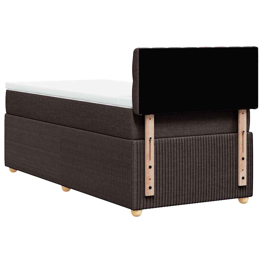 Giroletto a Molle con Materasso Marrone Scuro 100x200cm Tessuto | homemem39
