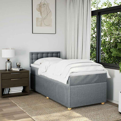 Giroletto a Molle con Materasso Grigio Chiaro100x200 cm Tessuto