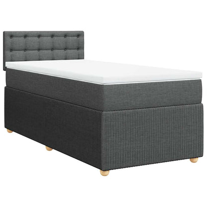 Giroletto a Molle con Materasso Grigio Scuro 100x200 cm Tessuto | homemem39
