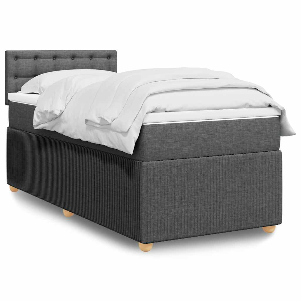Giroletto a Molle con Materasso Grigio Scuro 100x200 cm Tessuto | homemem39
