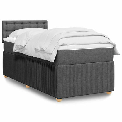 Giroletto a Molle con Materasso Grigio Scuro 100x200 cm Tessuto | homemem39