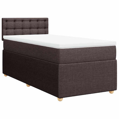 Giroletto a Molle con Materasso Marrone Scuro 100x200cm Tessuto | homemem39
