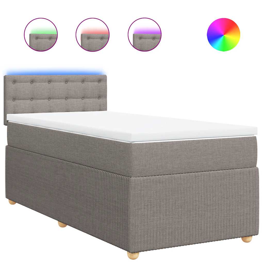 Giroletto a Molle con Materasso Tortora 100x200 cm in Tessuto | homemem39