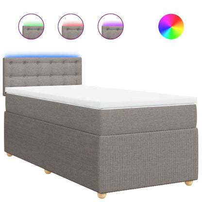 Giroletto a Molle con Materasso Tortora 100x200 cm in Tessuto | homemem39