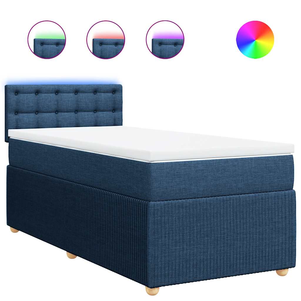 Giroletto a Molle con Materasso Blu 100x200 cm in Tessuto | homemem39