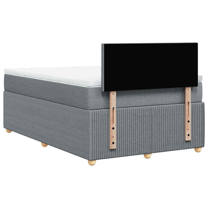 Giroletto a Molle con Materasso Grigio Chiaro 120x190cm Tessuto