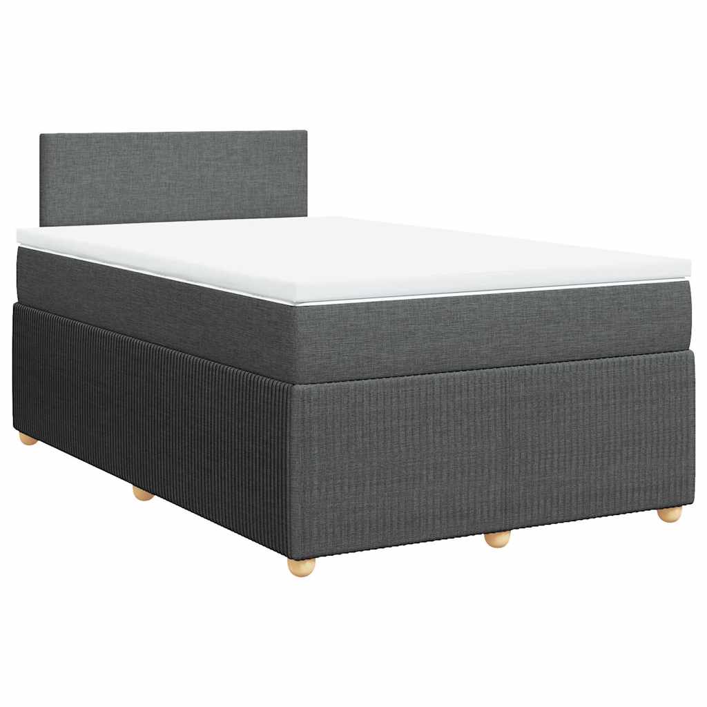 Giroletto a Molle con Materasso Grigio Scuro 120x190cm Tessuto