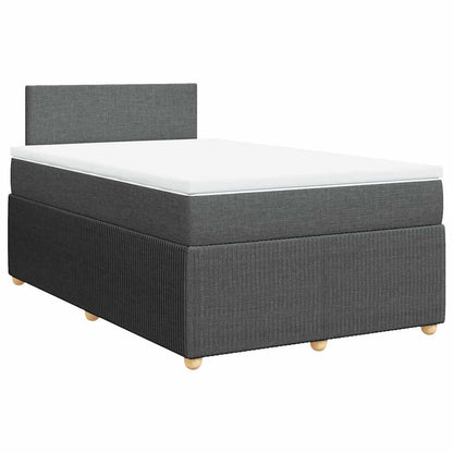 Giroletto a Molle con Materasso Grigio Scuro 120x190cm Tessuto
