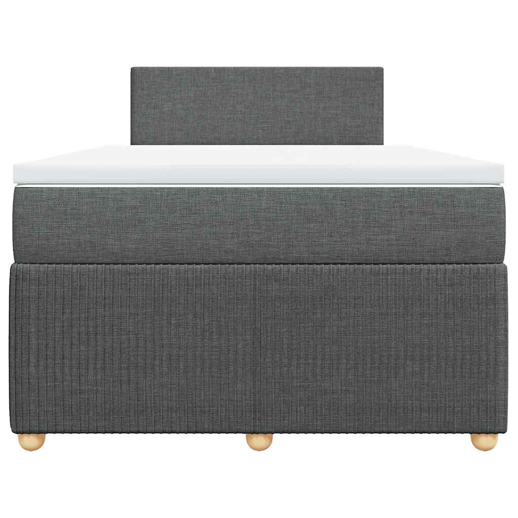 Giroletto a Molle con Materasso Grigio Scuro 120x190cm Tessuto