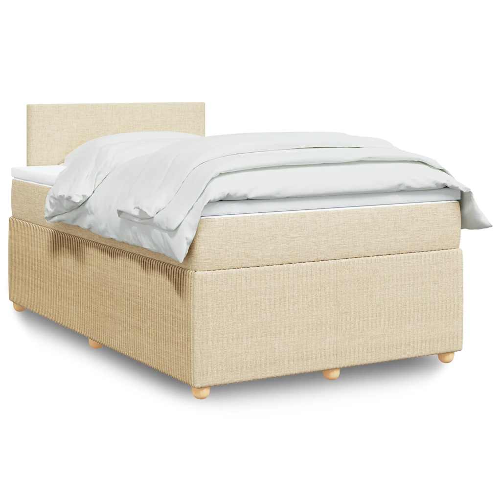 Giroletto a Molle con Materasso Crema 120x190 cm in Tessuto