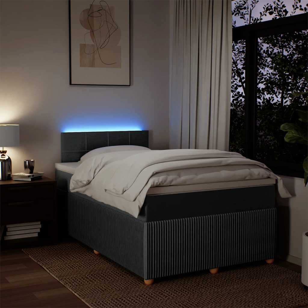 Giroletto a Molle con Materasso Grigio Scuro 120x190cm Tessuto - homemem39