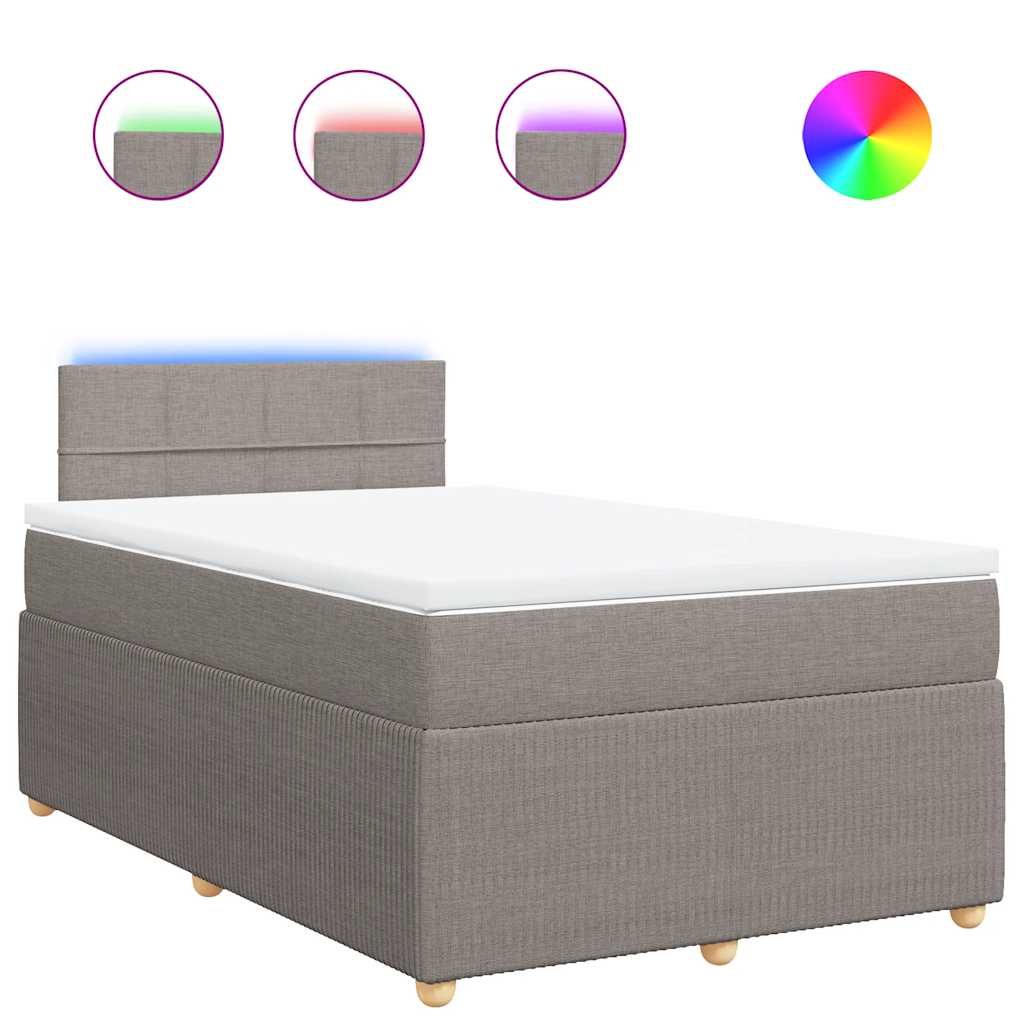 Giroletto a Molle con Materasso Tortora 120x190 cm in Tessuto