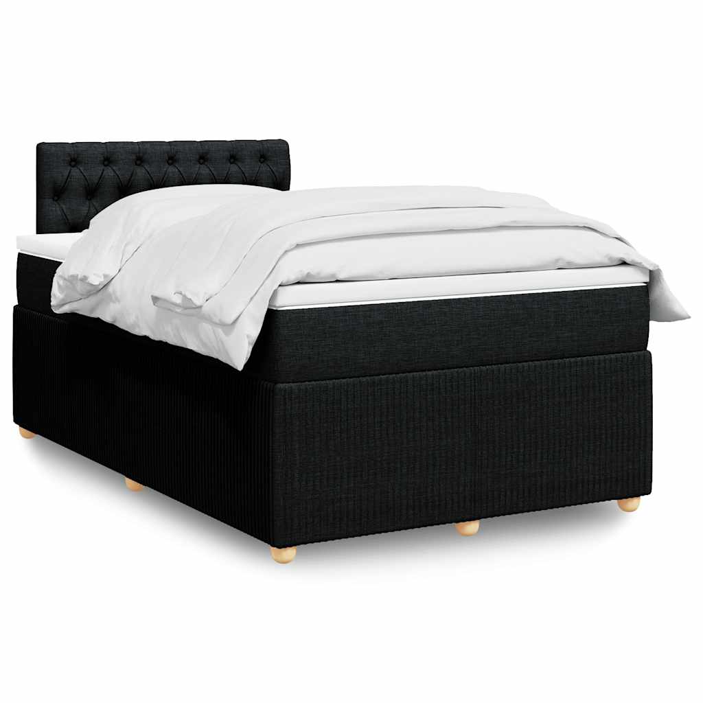 Giroletto a Molle con Materasso Nero 120x190 cm in Tessuto