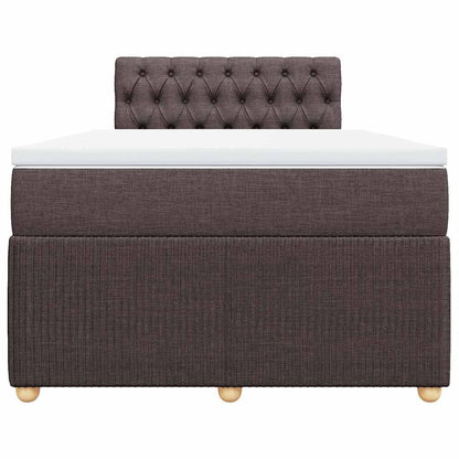 Giroletto a Molle con Materasso Marrone Scuro 120x190cm Tessuto