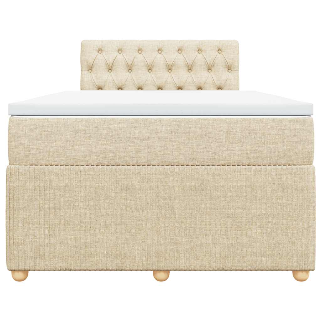 Giroletto a Molle con Materasso Crema 120x190 cm in Tessuto