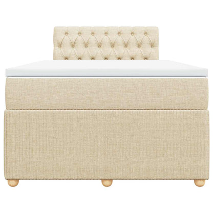 Giroletto a Molle con Materasso Crema 120x190 cm in Tessuto