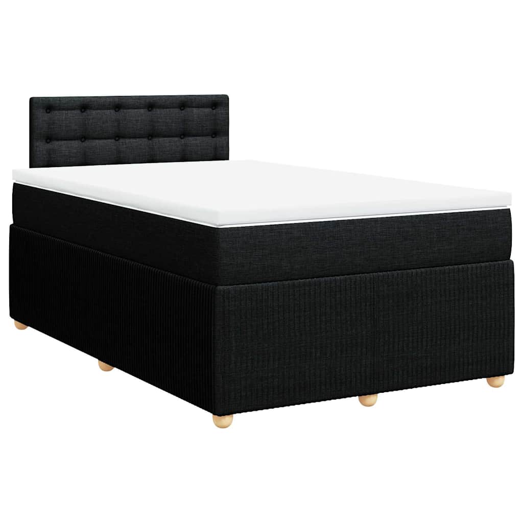 Giroletto a Molle con Materasso Nero 120x190 cm in Tessuto