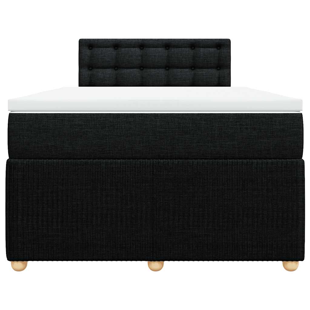 Giroletto a Molle con Materasso Nero 120x190 cm in Tessuto