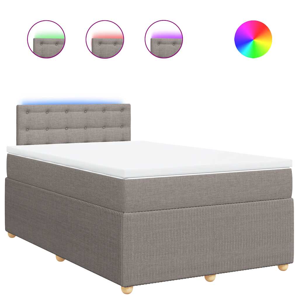 Giroletto a Molle con Materasso Tortora 120x190 cm in Tessuto | homemem39