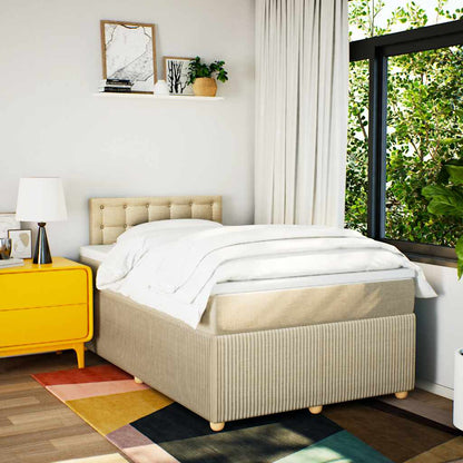 Giroletto a Molle con Materasso Crema 120x190 cm in Tessuto