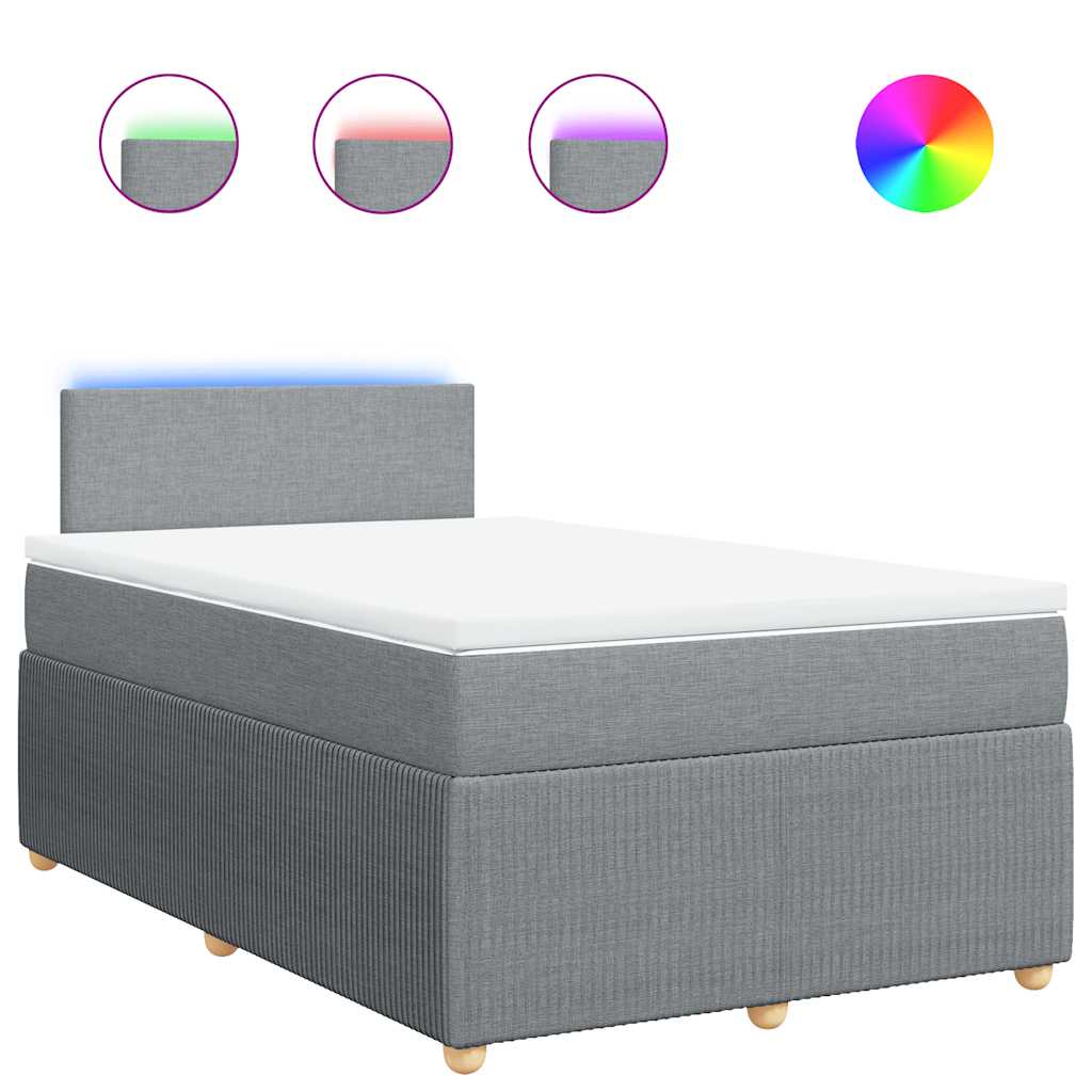 Giroletto a Molle con Materasso Grigio Chiaro 120x200cm Tessuto | homemem39