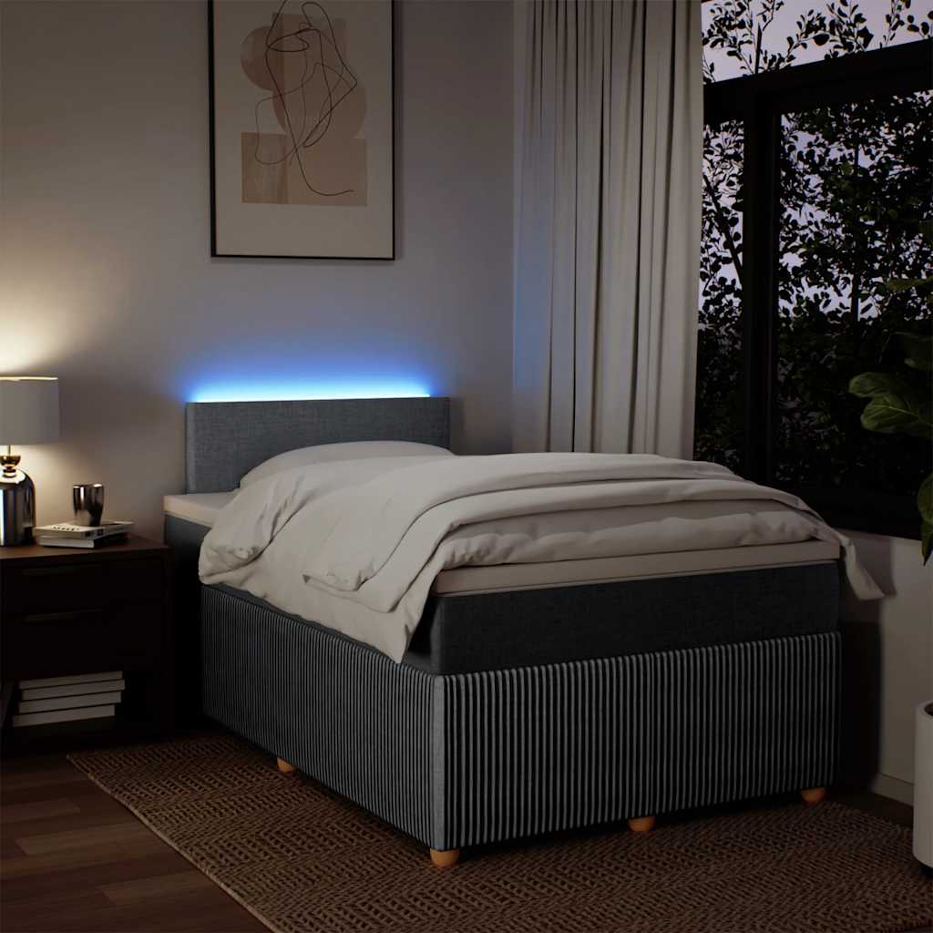 Giroletto a Molle con Materasso Grigio Chiaro 120x200cm Tessuto | homemem39