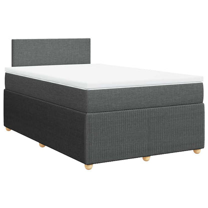Giroletto a Molle con Materasso Grigio Scuro 120x200 cm Tessuto