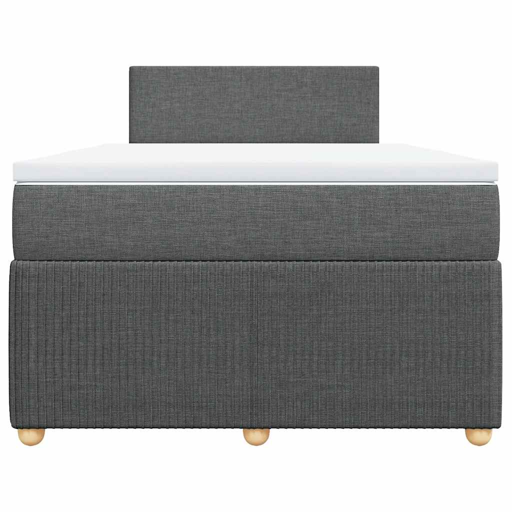 Giroletto a Molle con Materasso Grigio Scuro 120x200 cm Tessuto