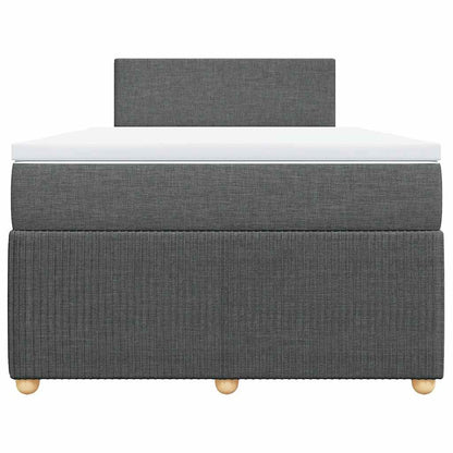 Giroletto a Molle con Materasso Grigio Scuro 120x200 cm Tessuto