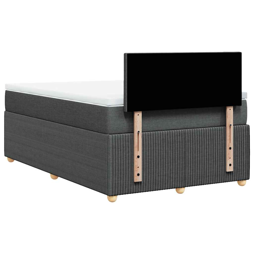 Giroletto a Molle con Materasso Grigio Scuro 120x200 cm Tessuto