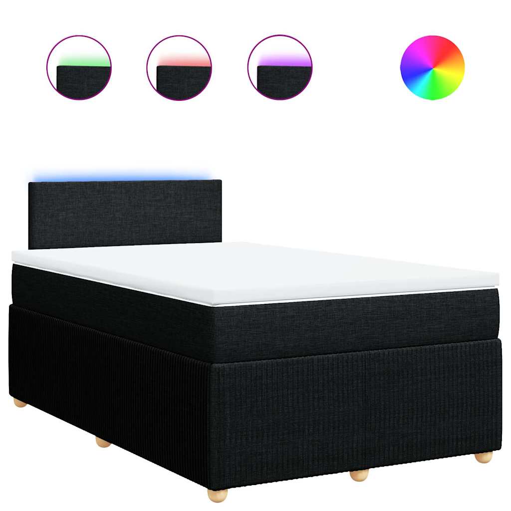 Giroletto a Molle con Materasso Nero 120x200 cm in Tessuto | homemem39