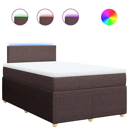 Giroletto a Molle con Materasso Marrone Scuro 120x200cm Tessuto | homemem39