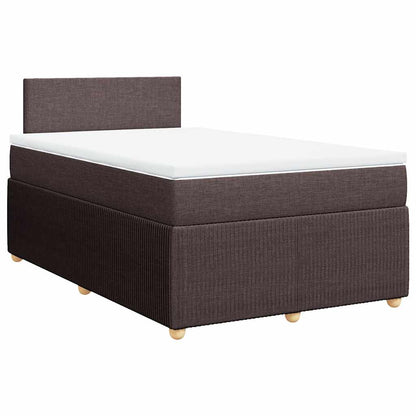 Giroletto a Molle con Materasso Marrone Scuro 120x200cm Tessuto | homemem39