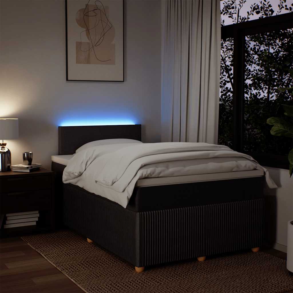 Giroletto a Molle con Materasso Marrone Scuro 120x200cm Tessuto | homemem39