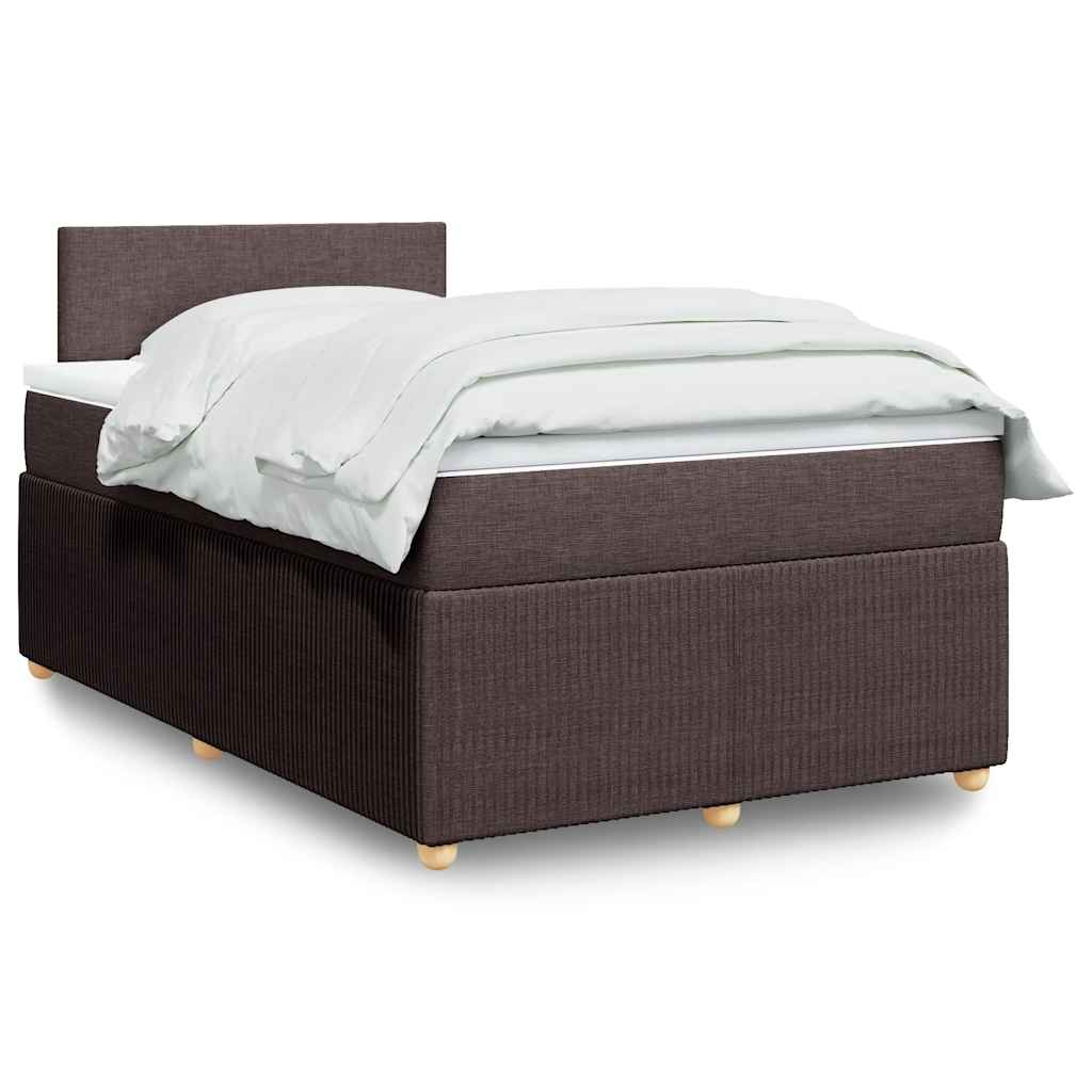Giroletto a Molle con Materasso Marrone Scuro 120x200cm Tessuto | homemem39