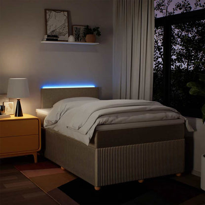 Giroletto a Molle con Materasso Crema 120x200 cm in Tessuto - homemem39