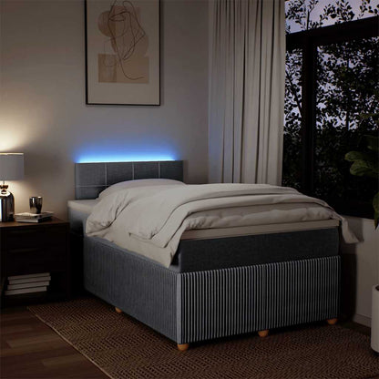 Giroletto a Molle con Materasso Grigio Chiaro 120x200cm Tessuto | homemem39