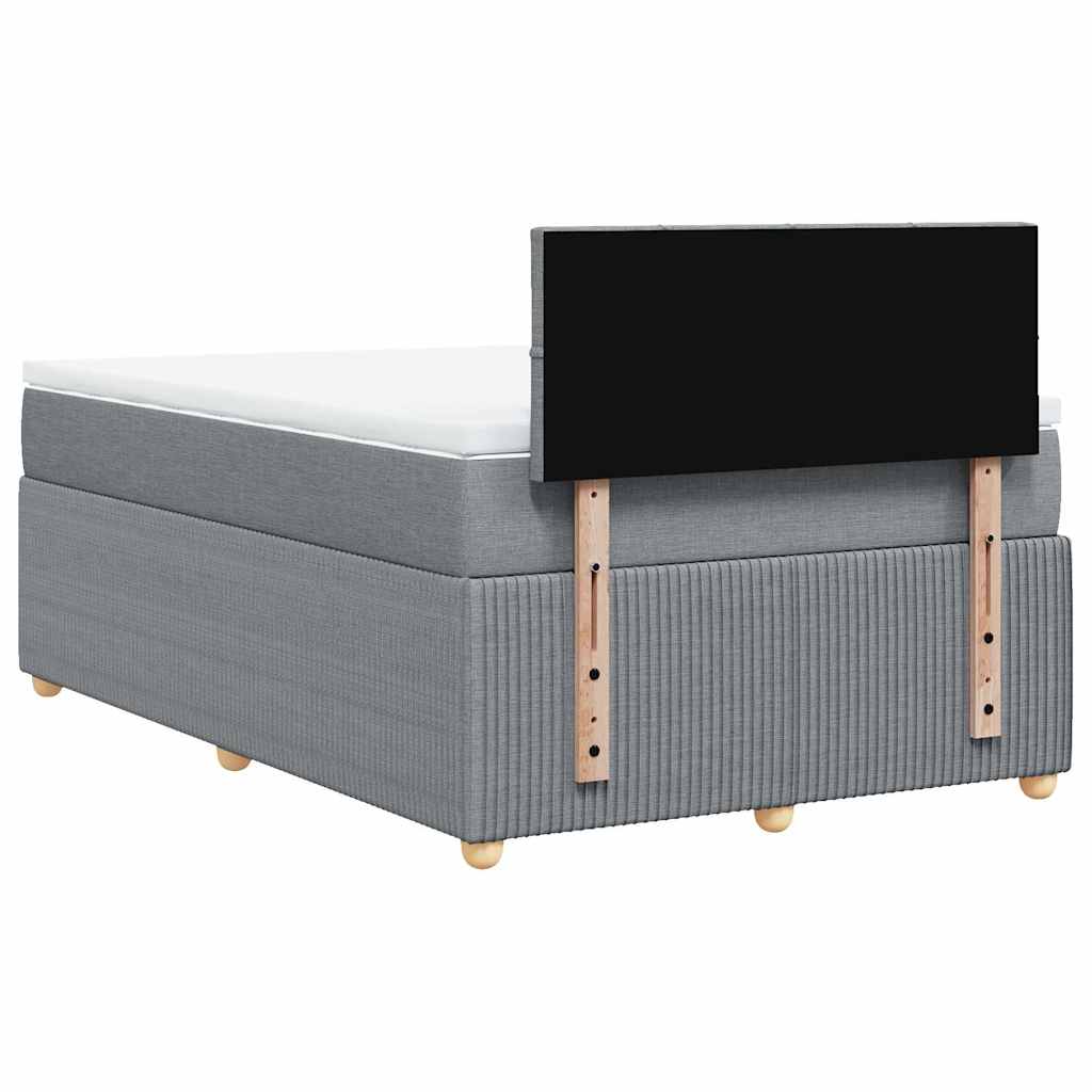 Giroletto a Molle con Materasso Grigio Chiaro 120x200cm Tessuto | homemem39