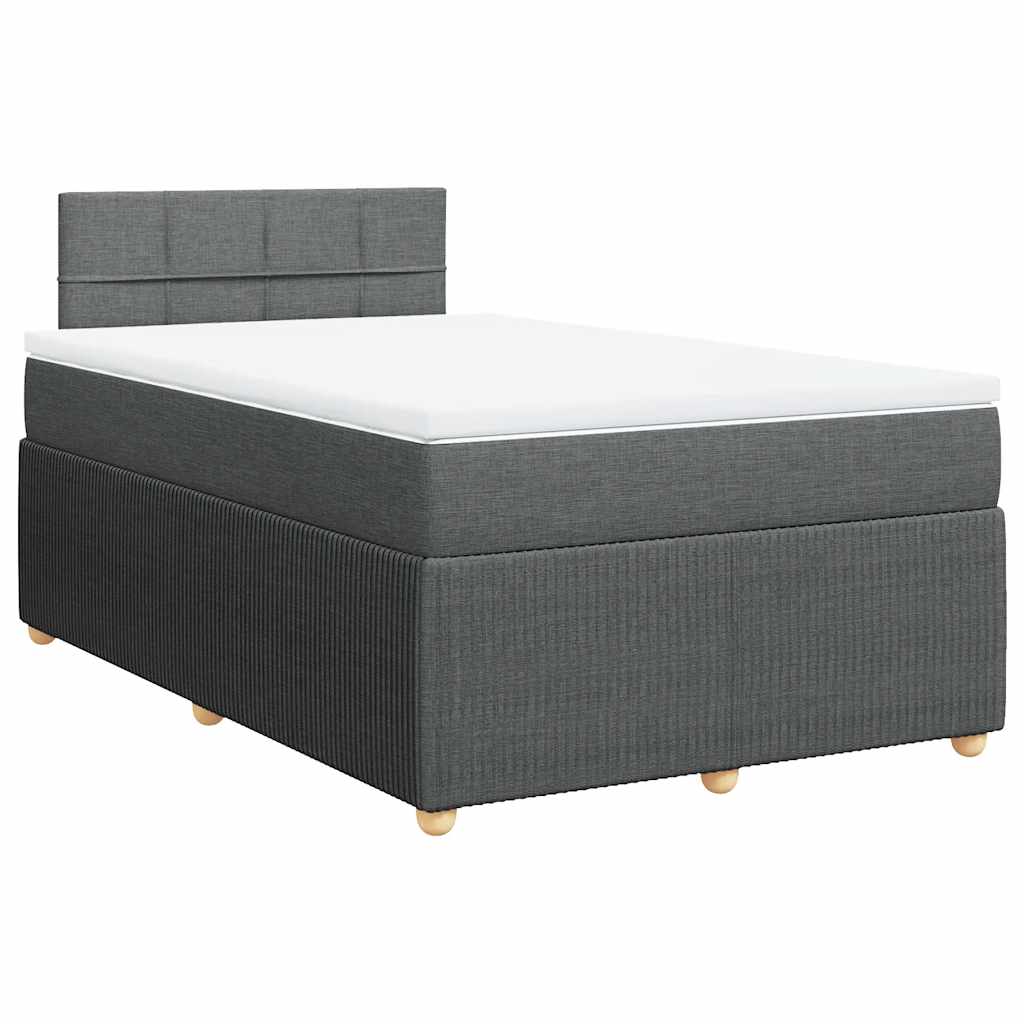 Giroletto a Molle con Materasso Grigio Scuro 120x200 cm Tessuto