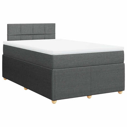 Giroletto a Molle con Materasso Grigio Scuro 120x200 cm Tessuto