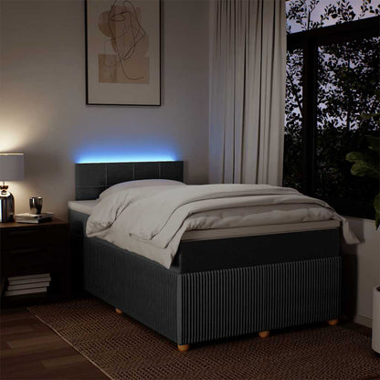 Giroletto a Molle con Materasso Grigio Scuro 120x200 cm Tessuto | homemem39