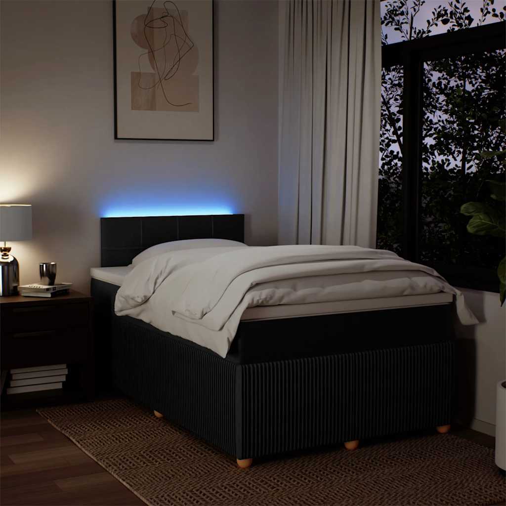 Giroletto a Molle con Materasso Nero 120x200 cm in Tessuto | homemem39