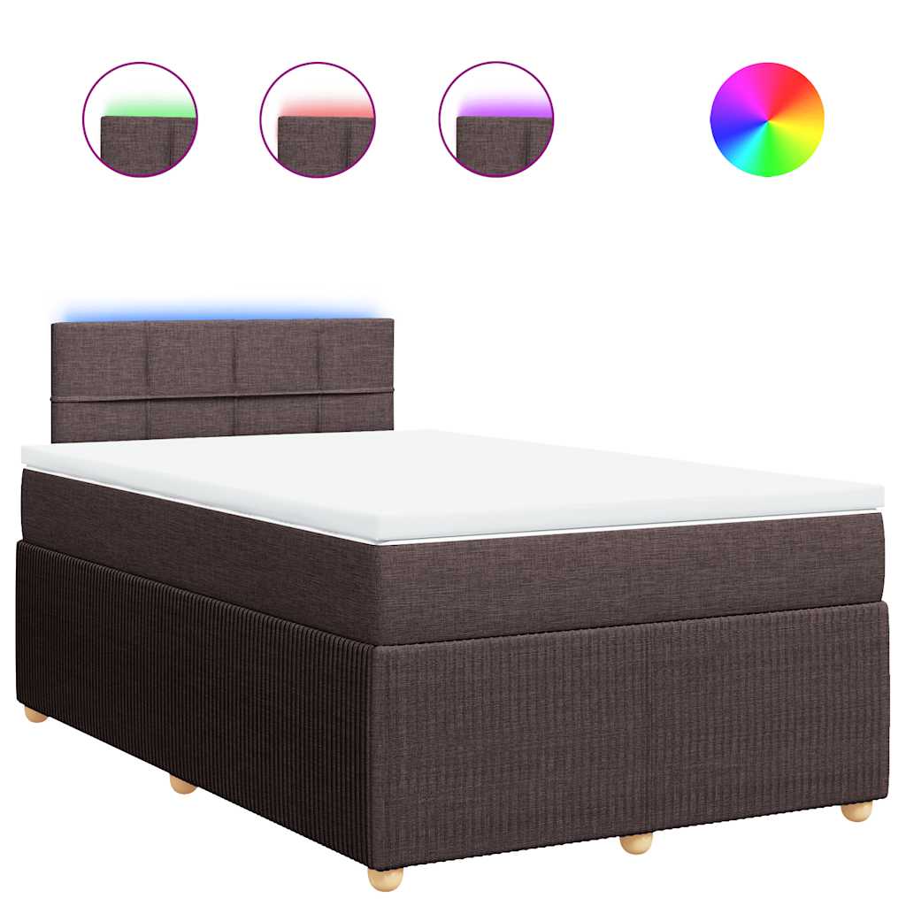 Giroletto a Molle con Materasso Marrone Scuro 120x200cm Tessuto | homemem39