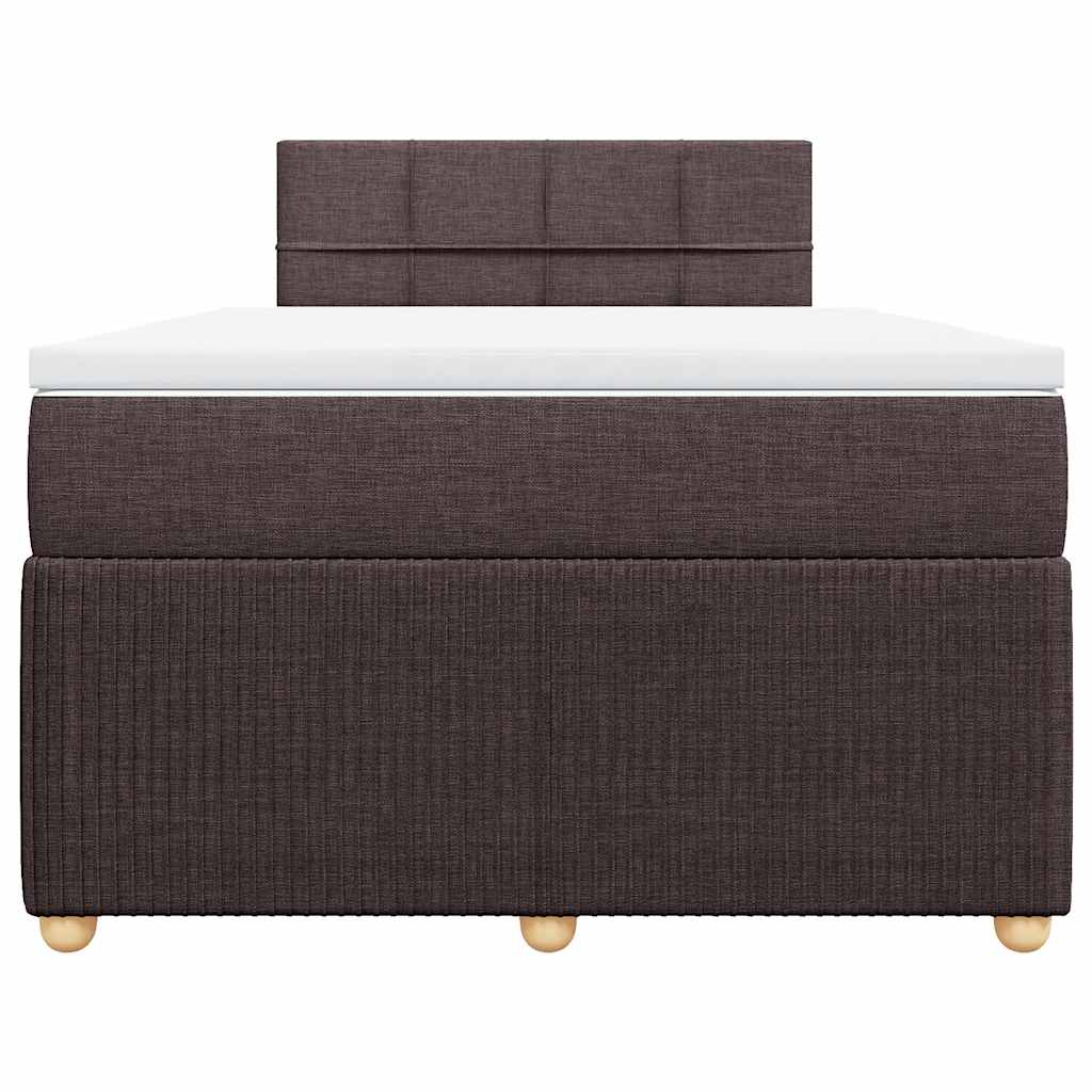 Giroletto a Molle con Materasso Marrone Scuro 120x200cm Tessuto | homemem39