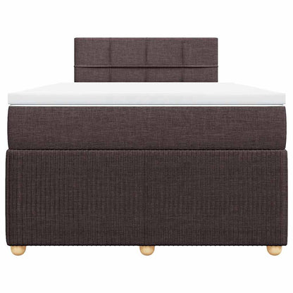 Giroletto a Molle con Materasso Marrone Scuro 120x200cm Tessuto | homemem39