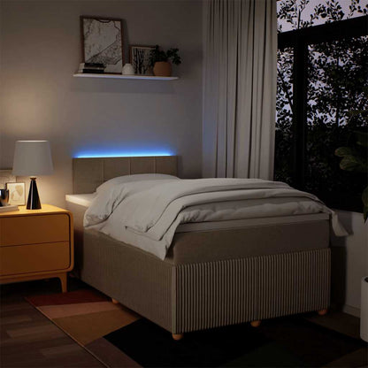 Giroletto a Molle con Materasso Crema 120x200 cm in Tessuto | homemem39