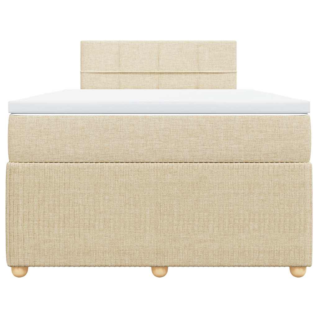Giroletto a Molle con Materasso Crema 120x200 cm in Tessuto | homemem39