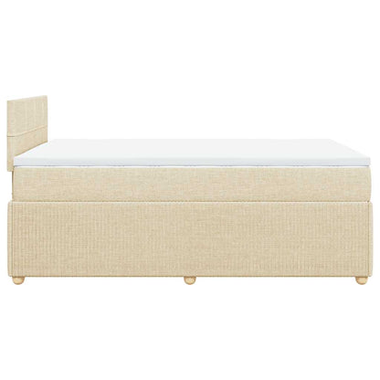 Giroletto a Molle con Materasso Crema 120x200 cm in Tessuto | homemem39