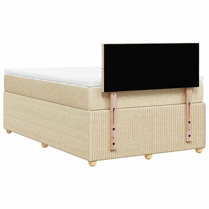 Giroletto a Molle con Materasso Crema 120x200 cm in Tessuto | homemem39